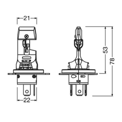 Pack de 2 bombillas LED para automóvil NIGHT BREAKER SPEED H4 P43T/14W/12V 6000K - Osram