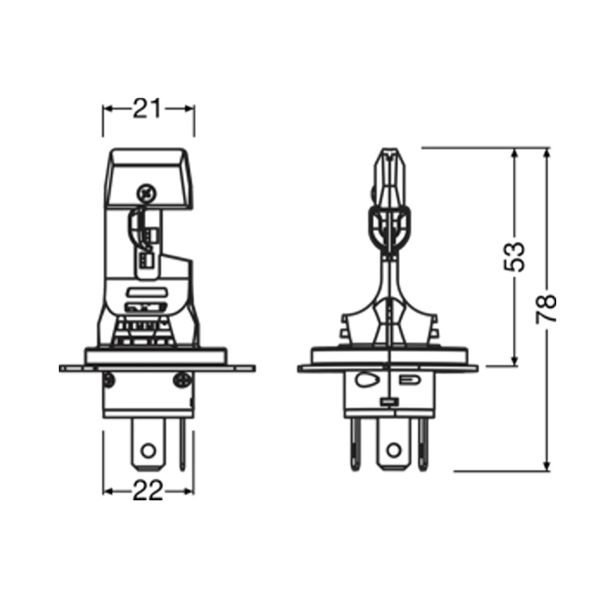 Pack de 2 bombillas LED para automóvil NIGHT BREAKER SPEED H4 P43T/14W/12V 6000K - Osram
