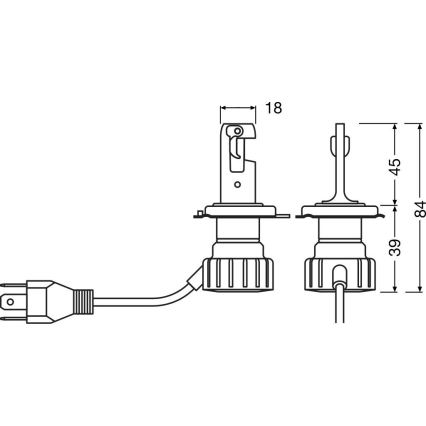Pack de 2 bombillas LED para automóvil NIGHT BREAKER VINTAGE H4 P43T/20W/12V 3000K - Osram