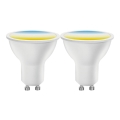 Pack de 2 bombillas LED regulables MESH Smart GU10/6,5W/230V 2700-6500K + mando a distancia - Aigostar