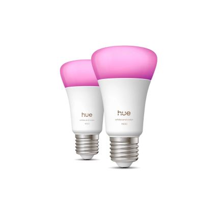 Pack de 2 bombillas LED regulables Philips Hue WHITE AND COLOR AMBIANCE E27/8,1W/230V 1000-20000K