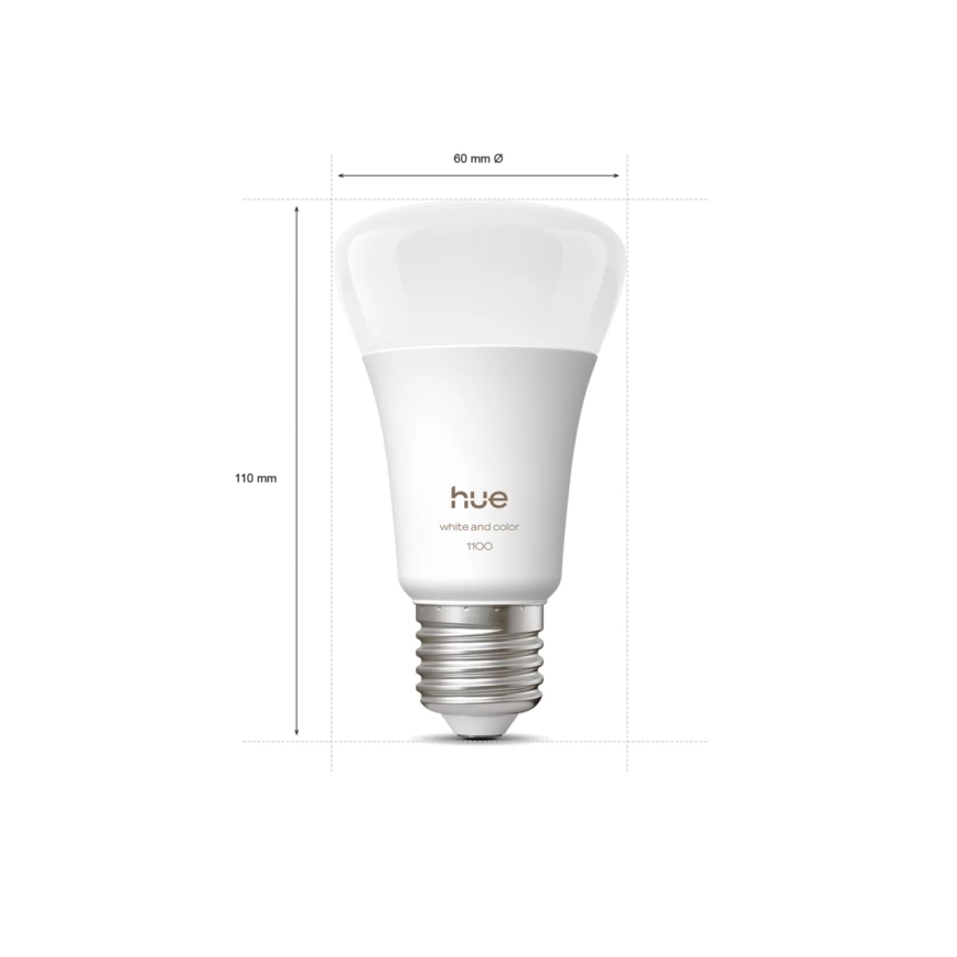Pack de 2 bombillas LED regulables Philips Hue WHITE AND COLOR AMBIANCE E27/8,1W/230V 1000-20000K