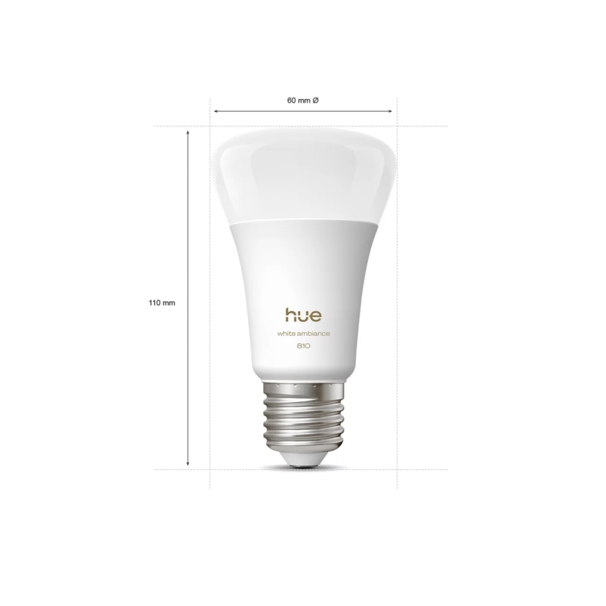 Pack de 2 bombillas LED regulables Philips Hue WHITE AMBIANCE E27/6W/230V 1000-20000K