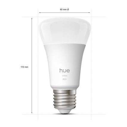 Pack de 2 bombillas LED regulables Philips Hue WHITE E27/7W/230V 2700K