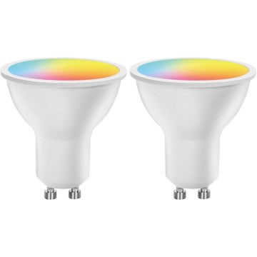 Pack de 2 bombillas LED RGBW regulables MESH GU10/6,5W/230V 2700-6500K Wi-Fi - Aigostar