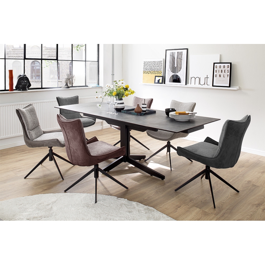 Pack de 2 sillas ZAIRA, marrón/rojo