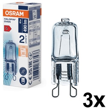 Pack de 3 bombillas halógenas para horno HALOPIN G9/40W/230V 2700K - Osram
