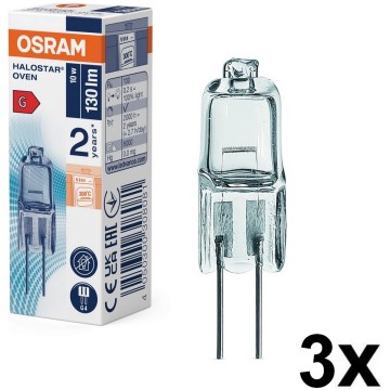 Pack de 3 bombillas HALOSTAR para horno G4/10W/12V 2700K - Osram