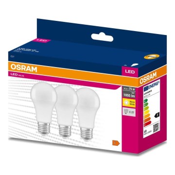 Pack de 3 bombillas LED A60 E27/10W/230V 3000K - Osram