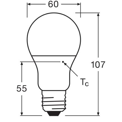 Pack de 3 bombillas LED A60 E27/8W/230V 3000K - Osram