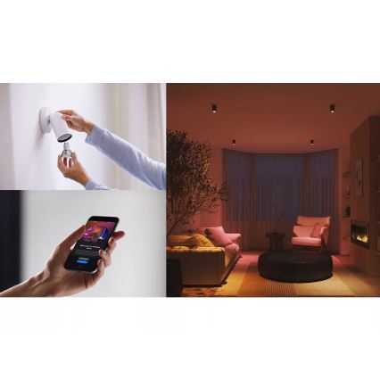 Pack de 3 bombillas LED regulables Philips Hue White And Color Ambiance Essential, casquillo GU10, 4,7 W, 230 V, 2200–6500 K