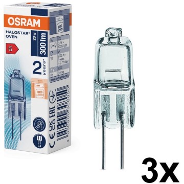 Pack de 3 bombillas para horno HALOSTAR G4/20W/12V 2700K - Osram