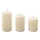 Pack de 3 velas LED BRILLO — color crema, funcionamiento con 3x AAA y mando a distancia