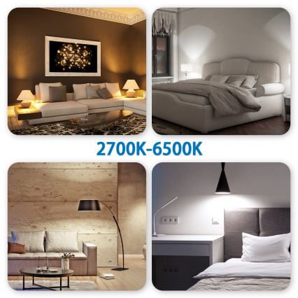 Pack de 6 bombillas LED RGBW regulables MESH GU10/6,5W/230V 2700-6500K Wi-Fi + mando a distancia - Aigostar