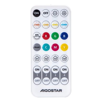 Pack de 6 bombillas LED RGBW regulables MESH GU10/6,5W/230V 2700-6500K Wi-Fi + mando a distancia - Aigostar