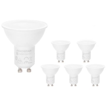 Pack de 6 bombillas LED RGBW regulables MESH GU10/6,5W/230V 2700-6500K + mando a distancia - Aigostar