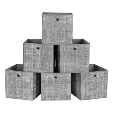 Pack de 6 cajas de almacenamiento CURAN, gris