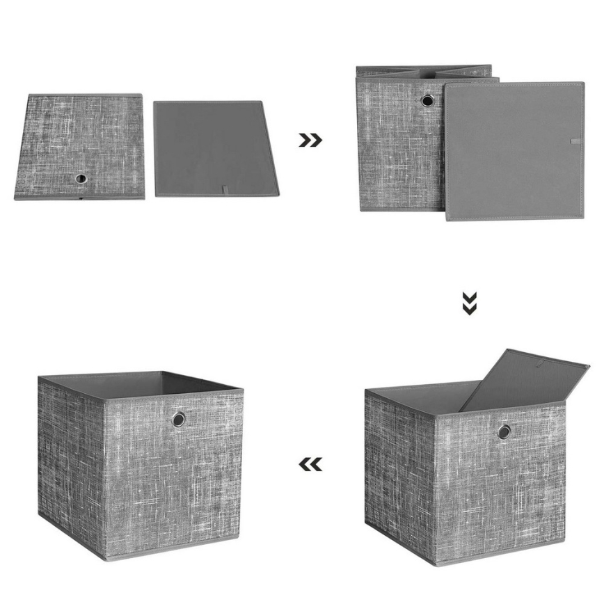 Pack de 6 cajas de almacenamiento CURAN, gris