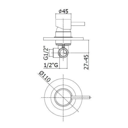 Paffoni - Batería de ducha para instalación empotrada LIGHT cromo brillante