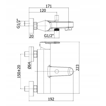 Paffoni - Conjunto de bañera con grifo CANDY cromo brillante