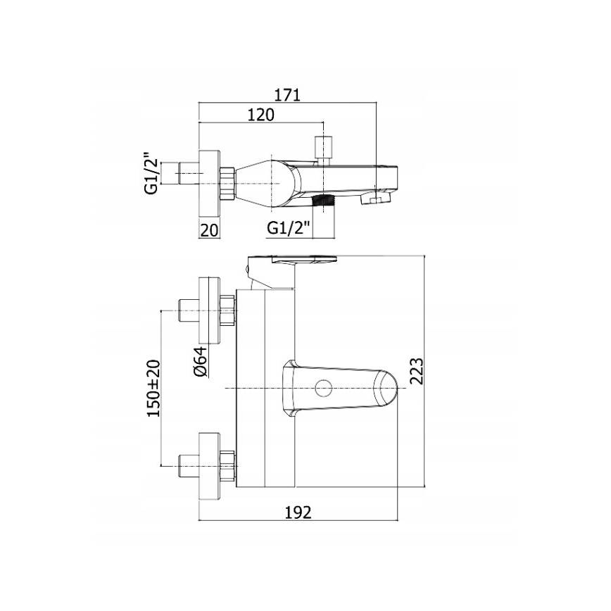 Paffoni - Conjunto de bañera con grifo CANDY cromo brillante