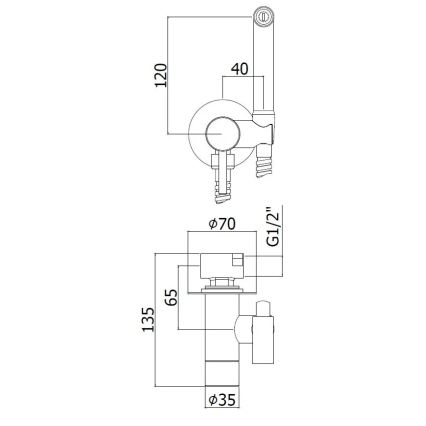 Paffoni - Set mural RINGO WEST con ducha manual para bidé para instalación empotrada, acabado en bronce