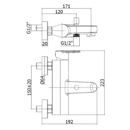 Paffoni - Grifo de bañera CANDY, cromo brillante