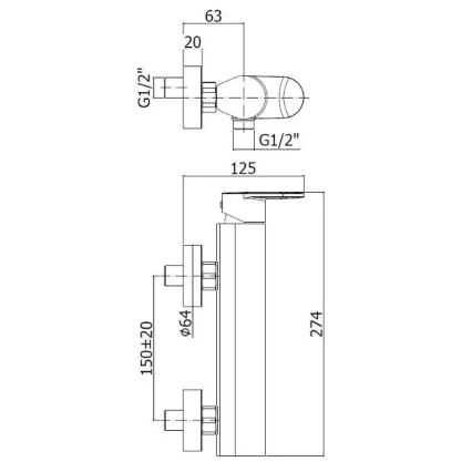 Paffoni - Grifo de bañera CANDY en cromo brillante