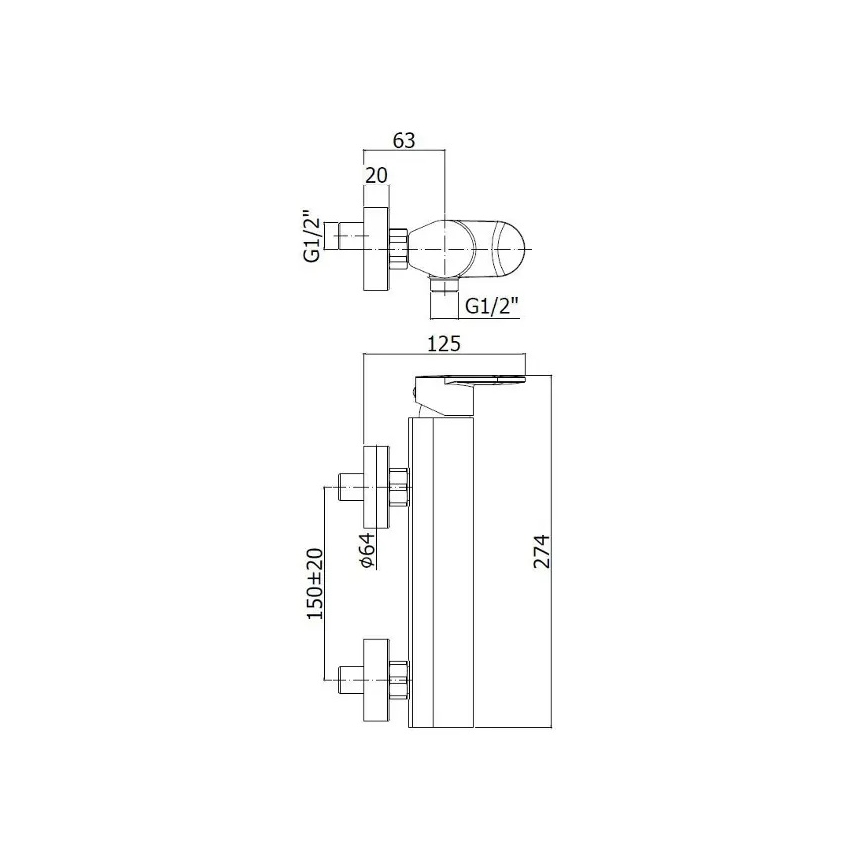 Paffoni - Grifo de bañera CANDY en cromo brillante
