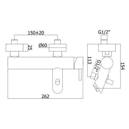 Paffoni - Grifo de bañera LIGHT acero inoxidable