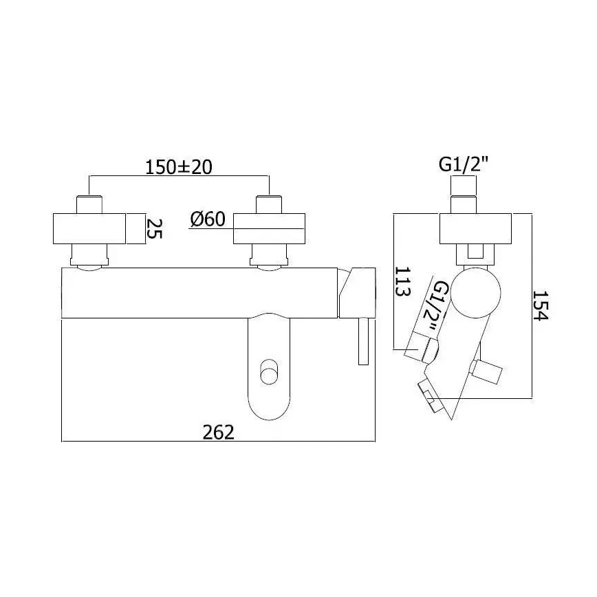 Paffoni - Grifo de bañera LIGHT acero inoxidable