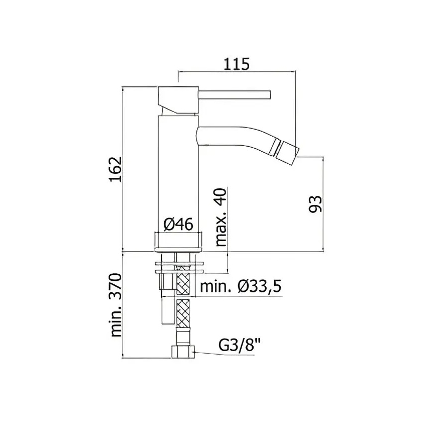 Paffoni - Grifo de bidé LIGHT negro