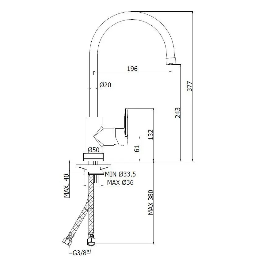 Paffoni - Grifo de cocina CANDY acabado en cromo brillante