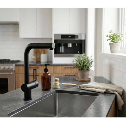 Paffoni - Grifo de cocina con caño extraíble RINGO negro