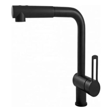 Paffoni - Grifo de cocina con ducha extraíble RINGO 29,2 cm negro