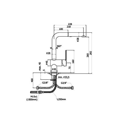 Paffoni - Grifo de cocina con rociador extraíble RINGO 29,2 cm