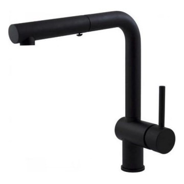 Paffoni - Grifo de cocina LIGHT con rociador extraíble, 29,2 cm, negro