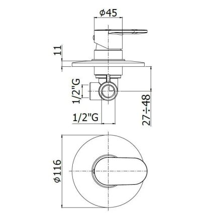 Paffoni - Grifo de ducha CANDY cromo brillante