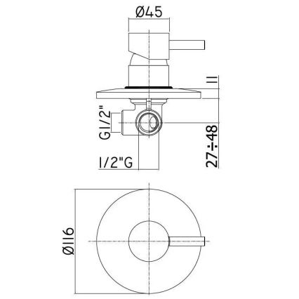 Paffoni - Grifo de ducha empotrado LIGHT, cromo brillante