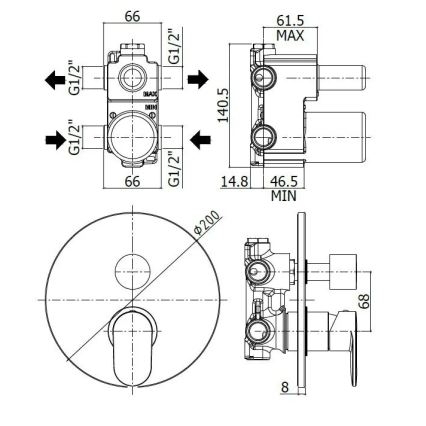Paffoni - Grifo de ducha para instalación empotrada CANDY cromo brillante