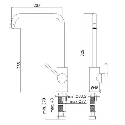 Paffoni - Grifo de fregadero LIGHT 32,6 cm cromo brillante