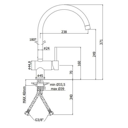 Paffoni - Grifo de fregadero LIGHT oro cepillado