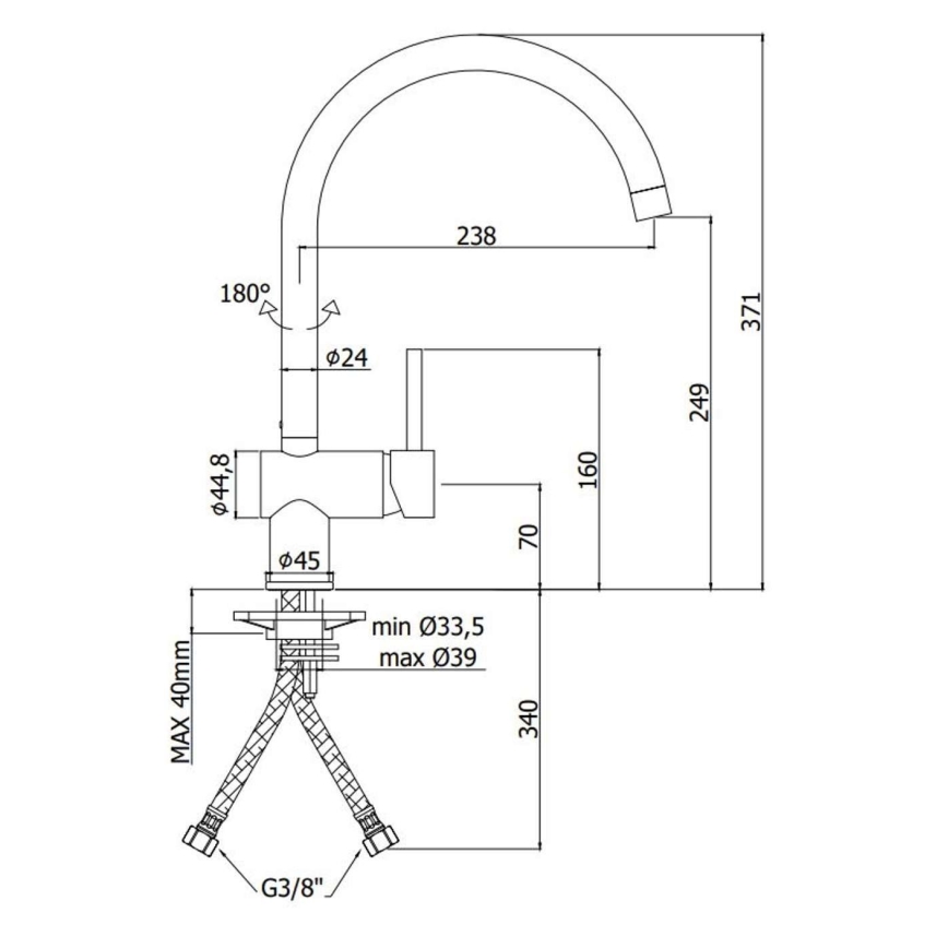 Paffoni - Grifo de fregadero LIGHT oro cepillado