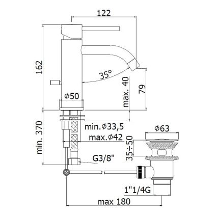 Paffoni - Grifo de lavabo + desagüe LIGHT dorado