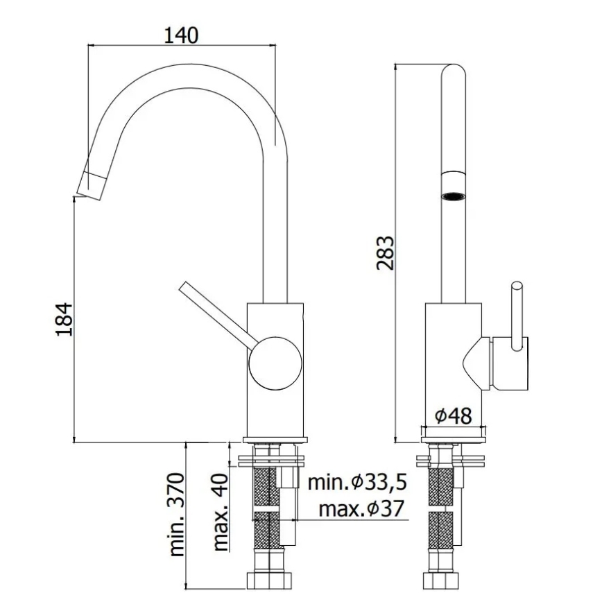 Paffoni - Grifo de lavabo LIGHT negro