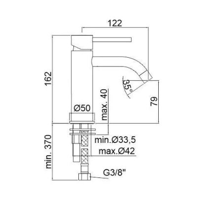 Paffoni - Grifo de lavabo LIGHT oro cepillado