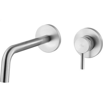 Paffoni - Grifo de lavabo para instalación empotrada LIGHT, acero inoxidable