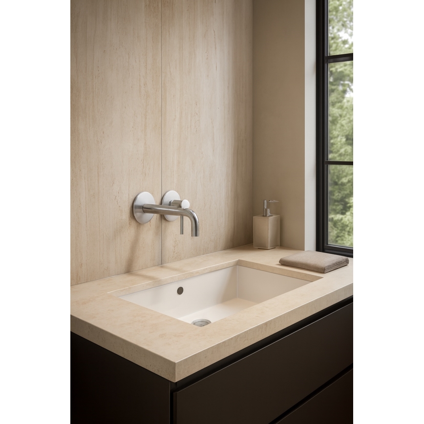 Paffoni - Grifo de lavabo para instalación empotrada LIGHT, acero inoxidable