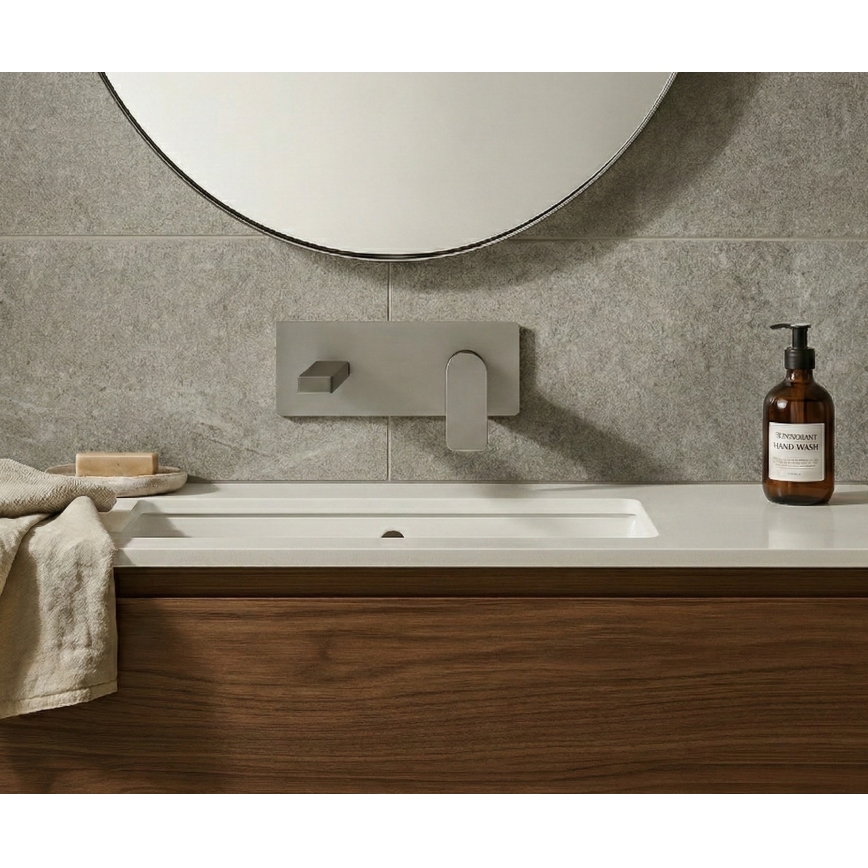 Paffoni - Grifo de lavabo para instalación empotrada TANGO en acero inoxidable