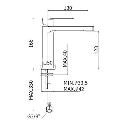 Paffoni - Grifo de lavabo TANGO en acero inoxidable